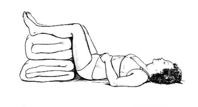 Recommended posture for shooting lumbar pain in the leg and buttocks